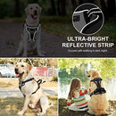 Petacc Dog Harness No-Pull Pet Harness Adjustable Outdoor Pet Reflective Vest Dog Walking Harness with Postpositive D-Ring Buckle and Handle for Small Medium Large Dogs