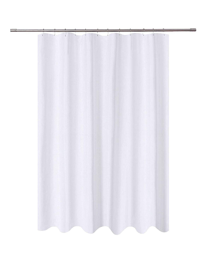 N&Y HOME Caregiver Attendant 36 inches Height Weighted Fabric Shower Curtain Machine Washable,Water Repellent Bathroom Curtains with Grommets, White, 48x36 inch