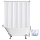 N&Y HOME Caregiver Attendant 36 inches Height Weighted Fabric Shower Curtain Machine Washable,Water Repellent Bathroom Curtains with Grommets, White, 48x36 inch