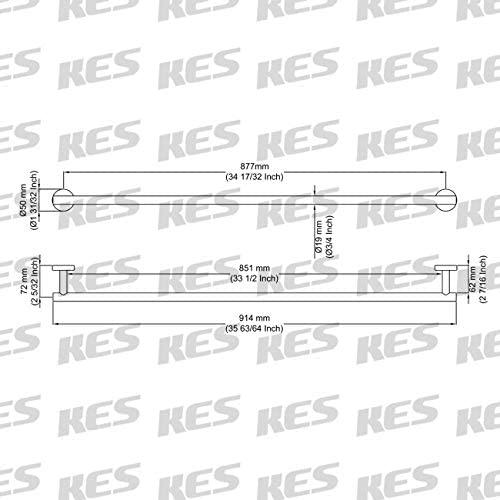 KES 18 Inches Towel Bar for Bathroom Kitchen Hand Towel Holder Dish Cloths Hanger SUS304 Stainless Steel RUSTPROOF Wall Mount No Drill Brushed Steel, A2000S45DG-2