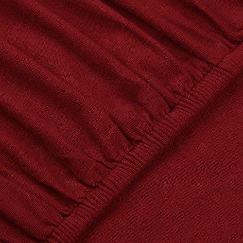 Mellanni 100% Cotton Flannel Sheet Set - Lightweight 4 pc Luxury Bed Sheets - Cozy, Soft, Warm, Breathable Bedding - Deep Pockets - All Around Elastic (Queen, Burgundy)