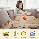 LetsFunny Burrito Tortilla Wrap Blanket, Burrito Wrap Novelty Blanket Tortilla Towel for Adults/Kids, Giant Round Beach Towel/Throw Blanket/Picnic Blanket (Yellow 6, 71.00)