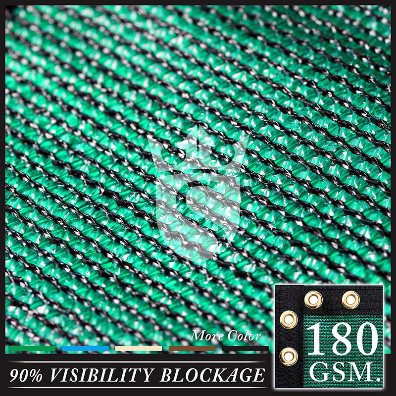 Y- STOP 5' x 25' Green Fence Privacy Screen Windscreen Cover Netting Mesh Fabric Cloth - Get Your Privacy Today Stop Neighbor Seeing-Through Stop Dog Barking Protect Property WE Custom Make Size