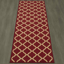 Ottomanson Ottohome Collection Contemporary Morrocan Trellis Design Non-Skid (Non-Slip) Rubber Backing Runner Rug, 20" X 59", Red