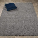 Ottomanson Cozy Color Solid Contemporary Living and Bedroom Soft Shag Area Rug, 5'3" L x 7'0" W, Gray