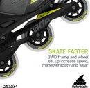 Rollerblade Macroblade 100 3WD Men's Adult Fitness Inline Skate, Anthracite and Neon Yellow, Performance Inline Skates