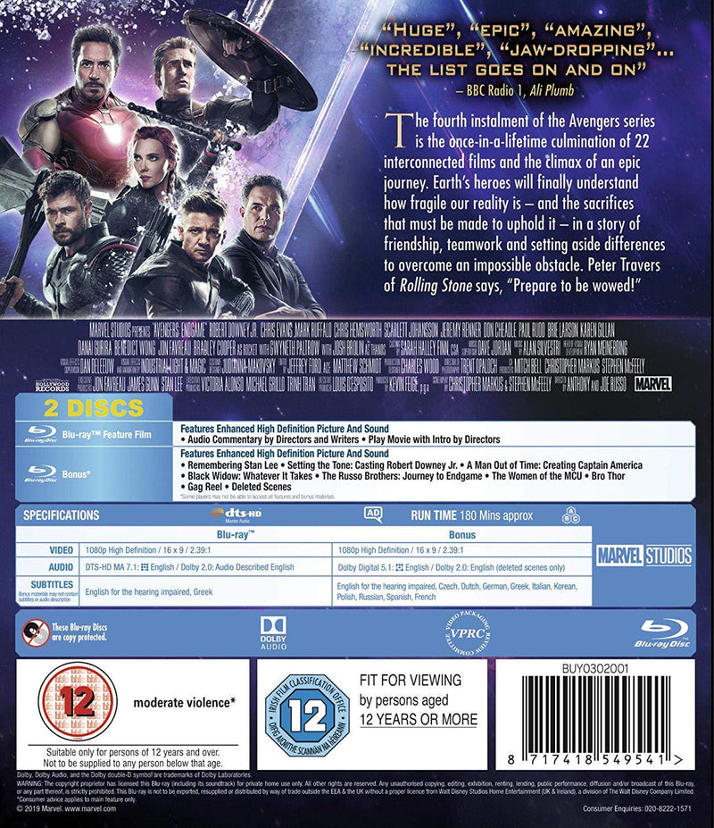 Avengers Endgame 2019  Region Free