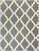 Ottomanson Glamour Collection Contemporary Moroccan Trellis Design Kids Rug (Non-Slip) Kitchen and Bathroom Mat Rug, 3'3" X 5'0", Grey