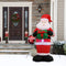 Sunnydaze Decor Inflatable Christmas Decoration - 6-Foot Santa Claus with Gift - Seasonal Outdoor Blow-Up Yard and Garden Decor with Fan Blower and LED Lights