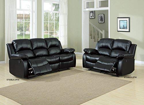 Homelegance Resonance 83" Bonded Leather Double Reclining Sofa, Brown