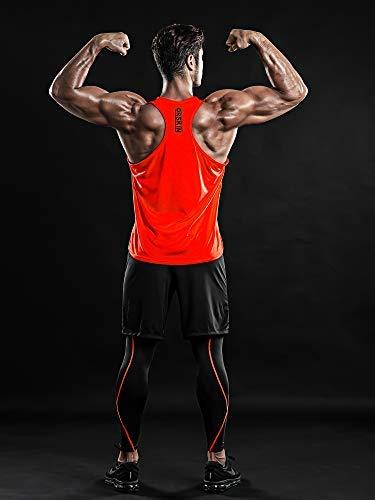 DRSKIN Men's 2~3 Pack Dry Fit Y-Back Gym Muscle Tank Mesh Sleeveless Top Fitness Training Cool Dry Athletic Workout