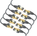 Maximm Cat7 Ethernet Cable, 15 Feet, Grey, 10-Pack - Pure Copper - RJ45 Gold-Plated Snagless Connectors 600 MHz, 10 Gbps. for Fast Network & Computer Networking + Cable Clips and Ties