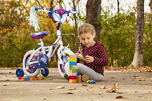 Huffy Frozen 2 Kid Bike, Training Wheels, Streamers & Basket Included, 12 inch, Blue