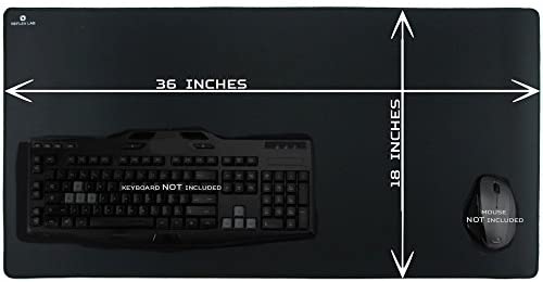 GGLTECK Large Extended Gaming Mouse Pad Mat XXL, Stitched Edges, Waterproof, Ultra Thick 5mm, Wide & Long Mousepad 36”x12”x.20" Red