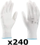 Coyaho Work Gloves (12 pairs) - Non-Slip Mounting Gloves Seamless, Ideal for Repairs, Automotive Industry, Finishing, Car Service, Workshop (10, White)