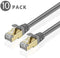 TNP Cat6 Ethernet Patch Cable (10 Feet) - Professional Gold Plated Snagless RJ45 Connector Computer Networking LAN Wire Cord Plug Premium Shielded Twisted Pair (White)