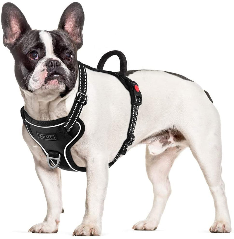 Petacc Dog Harness No-Pull Pet Harness Adjustable Outdoor Pet Reflective Vest Dog Walking Harness with Postpositive D-Ring Buckle and Handle for Small Medium Large Dogs