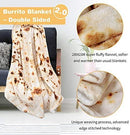 LetsFunny Burrito Tortilla Wrap Blanket, Burrito Wrap Novelty Blanket Tortilla Towel for Adults/Kids, Giant Round Beach Towel/Throw Blanket/Picnic Blanket (Yellow 6, 71.00)