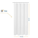 N&Y HOME Fabric Shower Curtain Liner Extra Long Stall Size 54 Width by 80 Length inches, Hotel Quality, Washable, White Bathroom Curtains with Grommets, 54x80