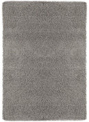 Ottomanson Cozy Color Solid Contemporary Living and Bedroom Soft Shag Area Rug, 5'3" L x 7'0" W, Gray