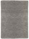 Ottomanson Cozy Color Solid Contemporary Living and Bedroom Soft Shag Area Rug, 5'3" L x 7'0" W, Gray