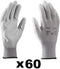 Coyaho Work Gloves (12 pairs) - Non-Slip Mounting Gloves Seamless, Ideal for Repairs, Automotive Industry, Finishing, Car Service, Workshop (10, White)