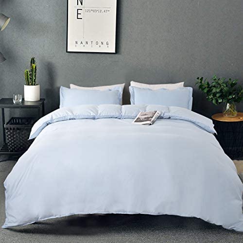 Balichun Duvet Cover Set King Size White Premium with Zipper Closure Hotel Quality Wrinkle and Fade Resistant Ultra Soft -3 Piece-1 Comforter Cover Matching 2 Pillow Shams