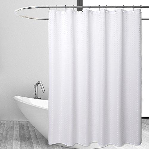 Mrs Awesome Fabric Shower Curtain with 9 Pockets 60 inches Width, Water Repellent, Washable, Odorless and Rust Proof Grommets, White,60x72