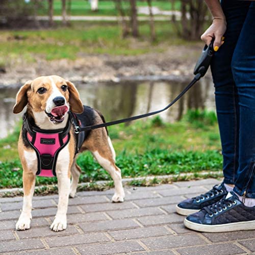 Petacc Dog Harness No-Pull Pet Harness Adjustable Outdoor Pet Reflective Vest Dog Walking Harness with Postpositive D-Ring Buckle and Handle for Small Medium Large Dogs