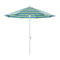 California Umbrella 9' Round Aluminum Market Umbrella, Crank Lift, Collar Tilt, White Pole, Sunbrella Pacific Blue