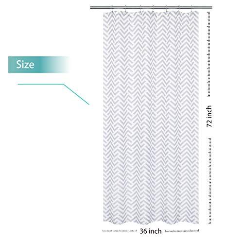 Mrs Awesome Fabric Shower Curtain with 9 Pockets 60 inches Width, Water Repellent, Washable, Odorless and Rust Proof Grommets, White,60x72