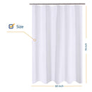 N&Y HOME Fabric Shower Curtain Liner Extra Long Stall Size 54 Width by 80 Length inches, Hotel Quality, Washable, White Bathroom Curtains with Grommets, 54x80