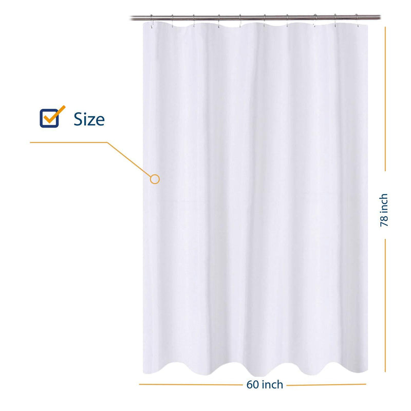 N&Y HOME Caregiver Attendant 36 inches Height Weighted Fabric Shower Curtain Machine Washable,Water Repellent Bathroom Curtains with Grommets, White, 48x36 inch