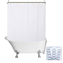 N&Y HOME Fabric Shower Curtain Liner Extra Long Stall Size 54 Width by 80 Length inches, Hotel Quality, Washable, White Bathroom Curtains with Grommets, 54x80