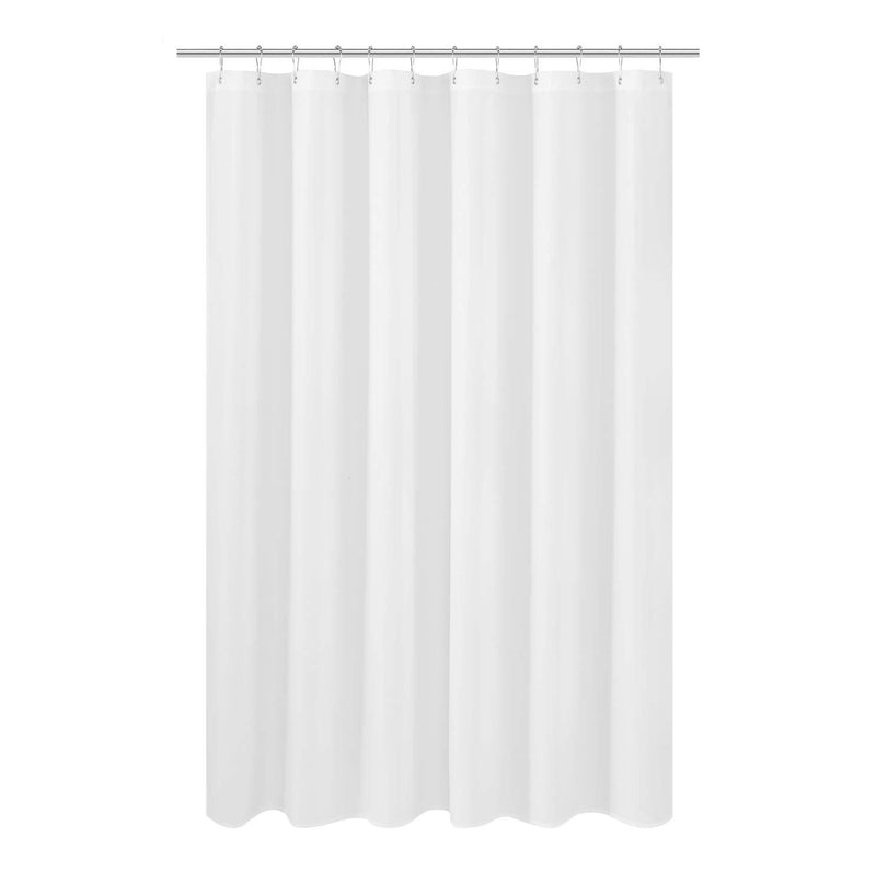 N&Y HOME Fabric Shower Curtain Liner Extra Long Stall Size 54 Width by 80 Length inches, Hotel Quality, Washable, White Bathroom Curtains with Grommets, 54x80