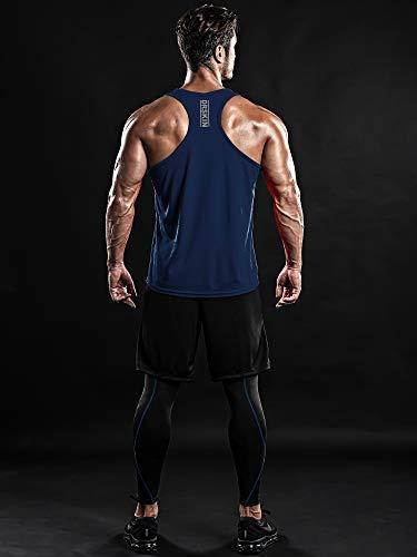 DRSKIN Men's 2~3 Pack Dry Fit Y-Back Gym Muscle Tank Mesh Sleeveless Top Fitness Training Cool Dry Athletic Workout