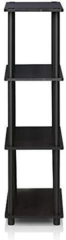 Furinno (99557BK/GY) Turn-N-Tube 4-Tier Multipurpose Shelf Display Rack - Black/Grey