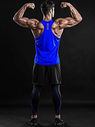 DRSKIN Men's 2~3 Pack Dry Fit Y-Back Gym Muscle Tank Mesh Sleeveless Top Fitness Training Cool Dry Athletic Workout