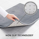 Office Marshal Memory Foam Bath Mat Non Slip Absorbent Super Cozy Velvet Bathroom Rug Carpet (60 inches X 17 inches, Gray)