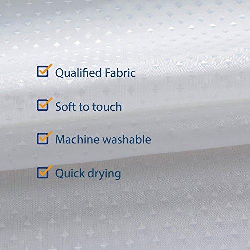 N&Y HOME Caregiver Attendant 36 inches Height Weighted Fabric Shower Curtain Machine Washable,Water Repellent Bathroom Curtains with Grommets, White, 48x36 inch