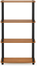 Furinno (99557BK/GY) Turn-N-Tube 4-Tier Multipurpose Shelf Display Rack - Black/Grey