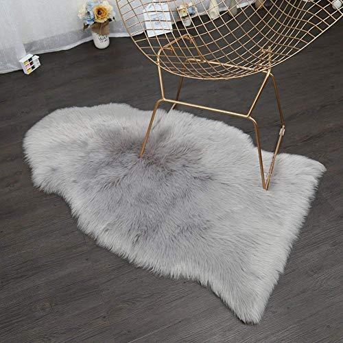 PAGISOFE Soft Faux Sheepskin Fluffy Rugs for Bedroom Kids Room, High Pile Faux Fur Area Rug Bedside Floor Carpet Photography, 3x5 Feet Rectangular Grey