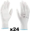 Coyaho Work Gloves (12 pairs) - Non-Slip Mounting Gloves Seamless, Ideal for Repairs, Automotive Industry, Finishing, Car Service, Workshop (10, White)