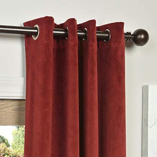 Half Price Drapes VPCH-184005-108-GRBO Signature Grommet Blackout Velvet Curtain, Natural Grey, 50 X 108