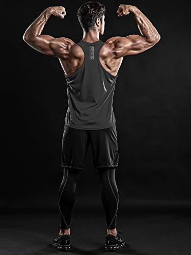 DRSKIN Men's 2~3 Pack Dry Fit Y-Back Gym Muscle Tank Mesh Sleeveless Top Fitness Training Cool Dry Athletic Workout