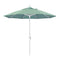 California Umbrella 9' Round Aluminum Market Umbrella, Crank Lift, Collar Tilt, White Pole, Sunbrella Pacific Blue