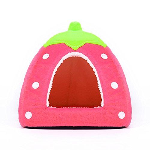 Spring Fever Small Big Animal Strawberry Guinea Pigs Rabbit Dog Cat Puppy Pet Fleece House Indoor Water Resistant Beds