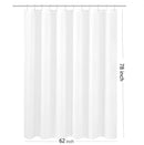 N&Y HOME Fabric Shower Curtain Liner Extra Long Stall Size 54 Width by 80 Length inches, Hotel Quality, Washable, White Bathroom Curtains with Grommets, 54x80