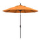 California Umbrella 9' Round Aluminum Market Umbrella, Crank Lift, Collar Tilt, White Pole, Sunbrella Pacific Blue