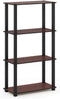 Furinno (99557BK/GY) Turn-N-Tube 4-Tier Multipurpose Shelf Display Rack - Black/Grey